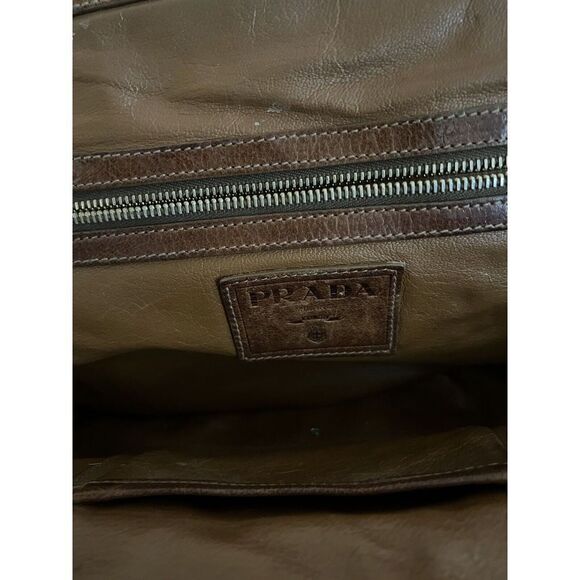 Vintage Prada Women’s Brown Leather Satchel Frame Bag - Picture 4 of 6